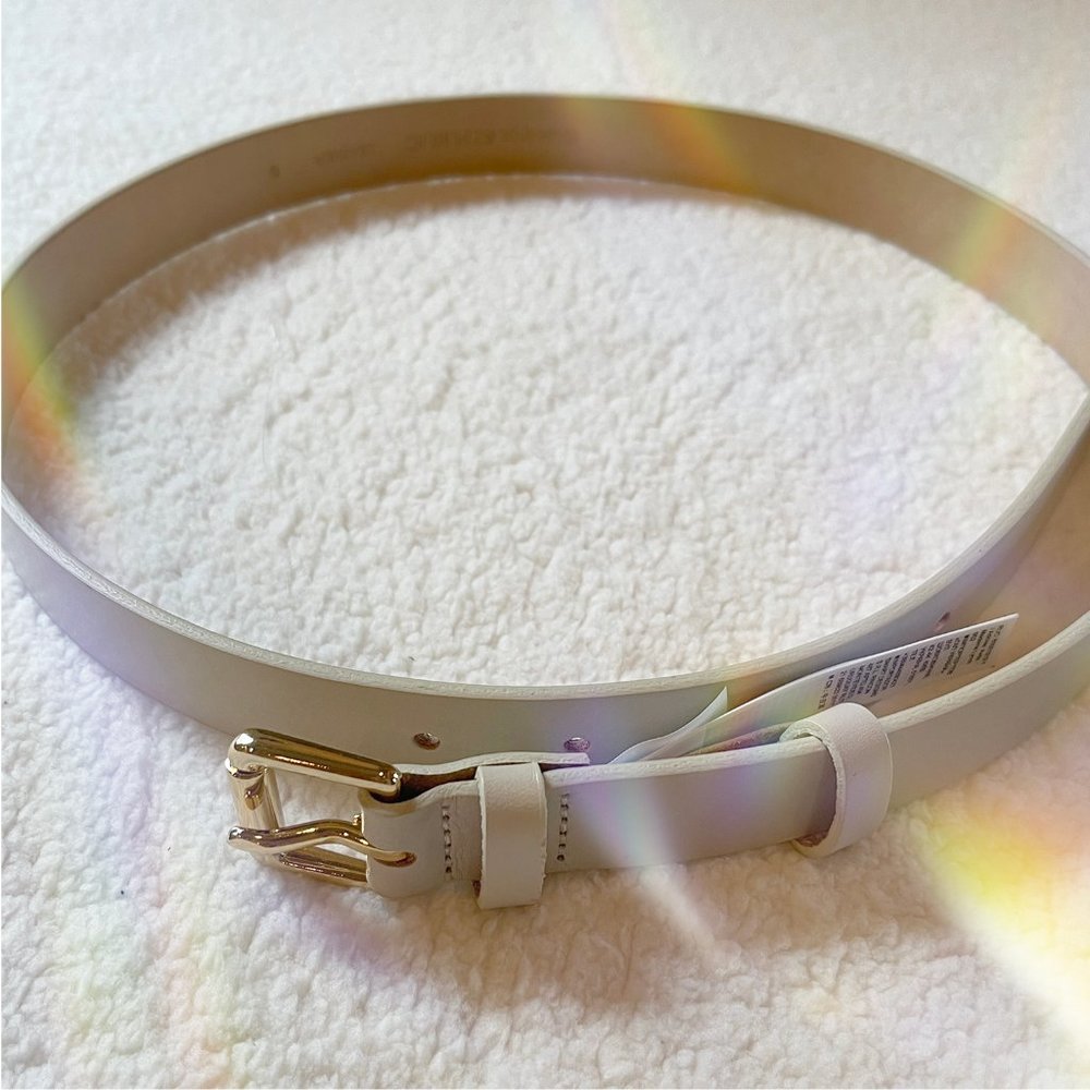 Banana Republic HudsonโWhite Leather Belt, Women's Size Small *BNWT*